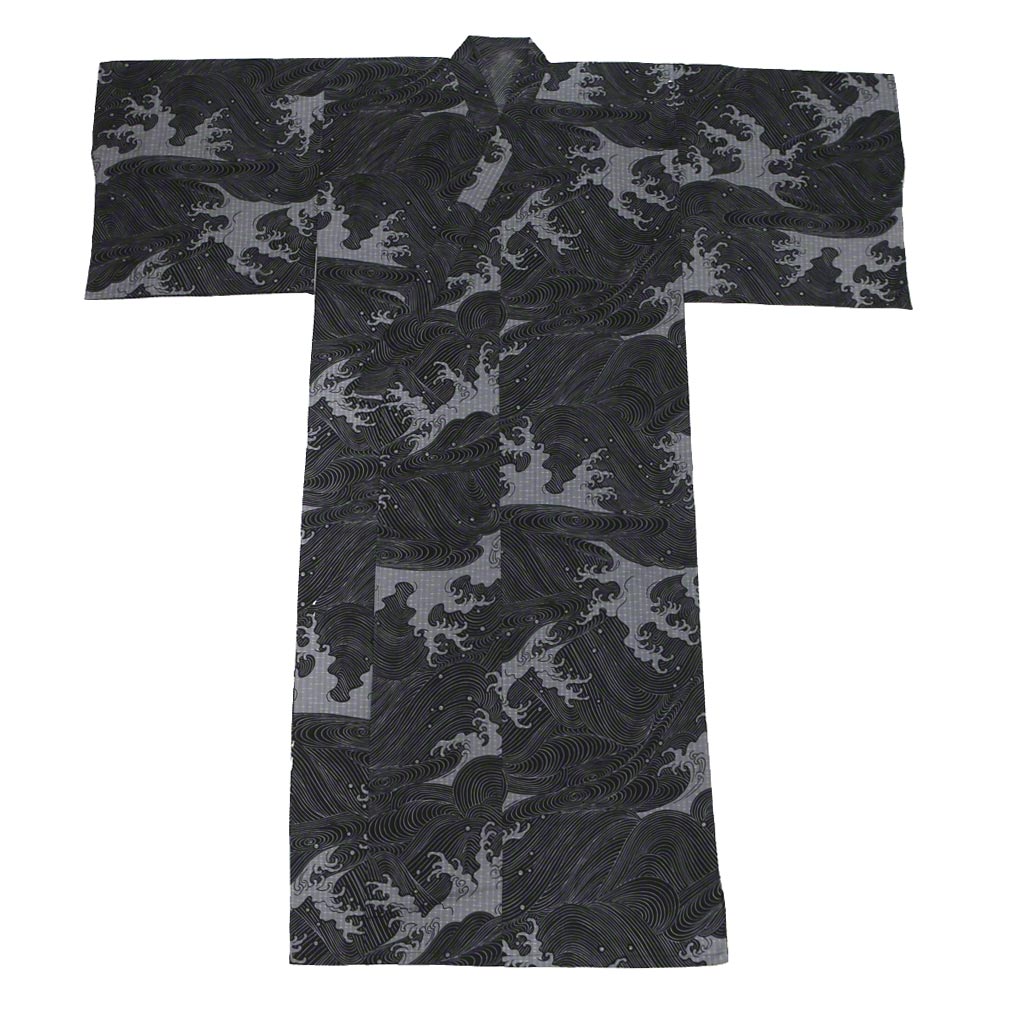 Japanese Yukata Dragon wave navy design #6 for men summer kimono cloth