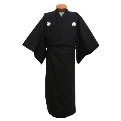 Kamon Kimono | Black Cotton Robe | Kimono Robe for Men