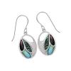 Sterling silver with mother of pearl and abalone earrings